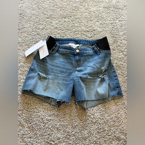 Isabel Maternity by Ingrid & Isabel Blue Jean Shorts with Black Waistband